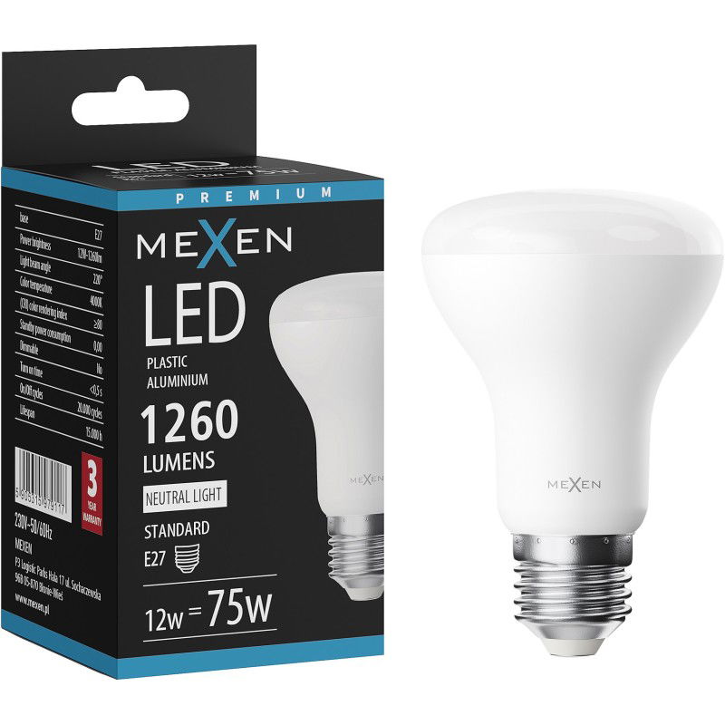 Mexen Nova Bec LED E27, R63, 12W, Neutră - 4000K, 1260 lm - L104-E27-1240-01