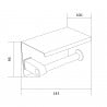 Mexen suport de hârtie cu raft, negru - 701197-70