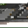 Mexen Leo chiuvetă de bucătărie din granit, 1 compartiment cu scurgător 900 x 500 mm, gri, sifon auriu - 6501901010-71-G