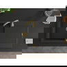 Mexen Leo chiuvetă de granit cu o singură cameră cu picurător 900 x 500 mm, negru/auriu metalic, sifon auriu - 6501901010-75-G