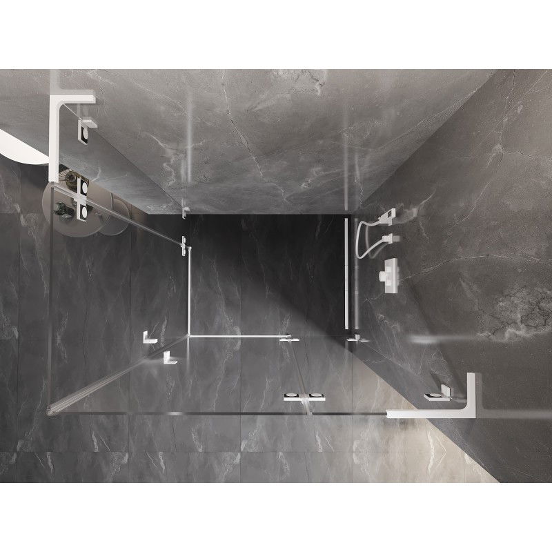 Mexen Lunar L Duo cabină de duș cu deschidere dreapta 110 x 80 cm, transparent, albă - 834L-110P-080L-20-00