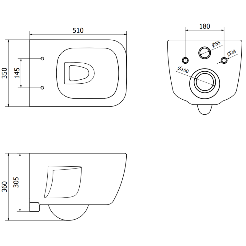 Mexen set WC încastrat cadru Fenix XS-F cu vas WC Margo, alb lucios - 6803342XX00