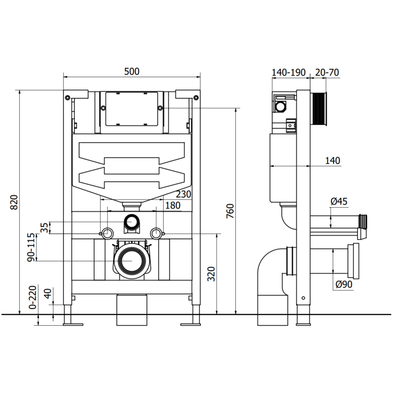 Mexen set WC încastrat cadru Fenix XS-F cu vas WC Margo, alb lucios - 6803342XX00