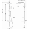 Mexen CQ22 set cadă-duș cu pară de tip ploaie și baterie termostatică, Crom - 779102295-00