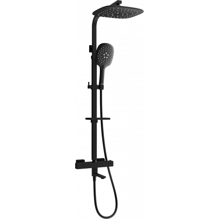 Mexen CQ22 set cadă-duș cu duș de ploaie și baterie termostatică, negru - 779102295-70