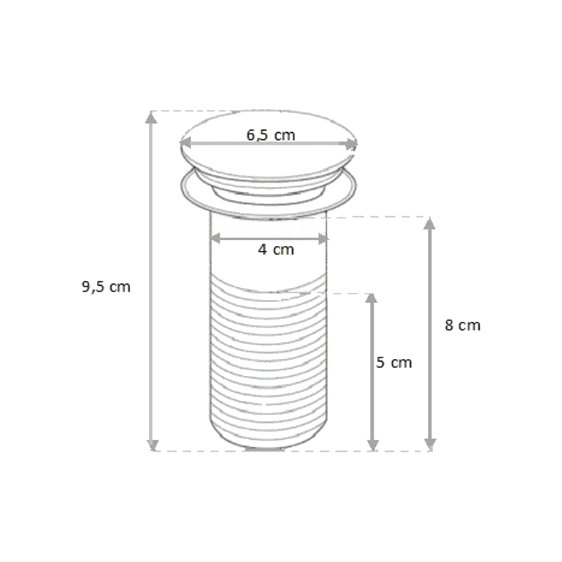 Mexen dop de tip-click rotund, crom - 79910-00