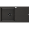 Mexen Leo chiuvetă granitică cu 1 compartiment cu scurgător 900 x 500 mm, negru/auriu metalizat, sifon negru