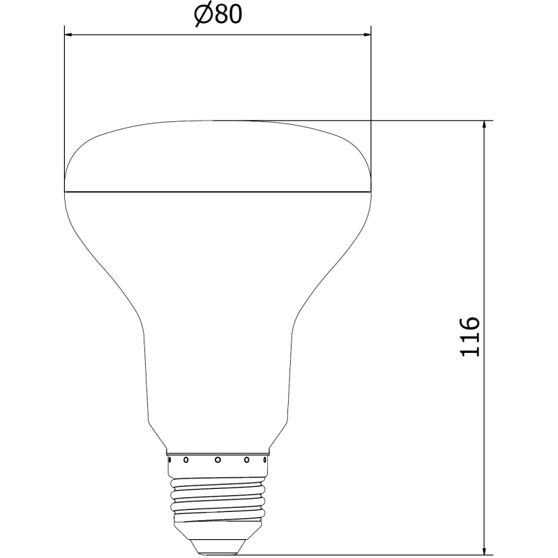 Mexen Nova Bec LED E27, R80, 12W, Neutră - 4000K, 1260 lm - L105-E27-1240-01