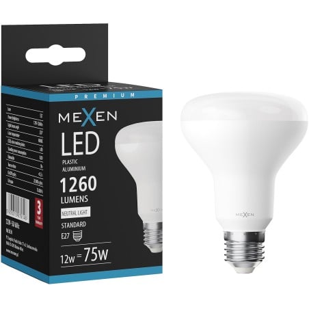 Mexen Nova LED izzó E27, R80, 12W, Semleges - 4000K, 1260 lm - L105-E27-1230-01 - L105-E27-1240-01