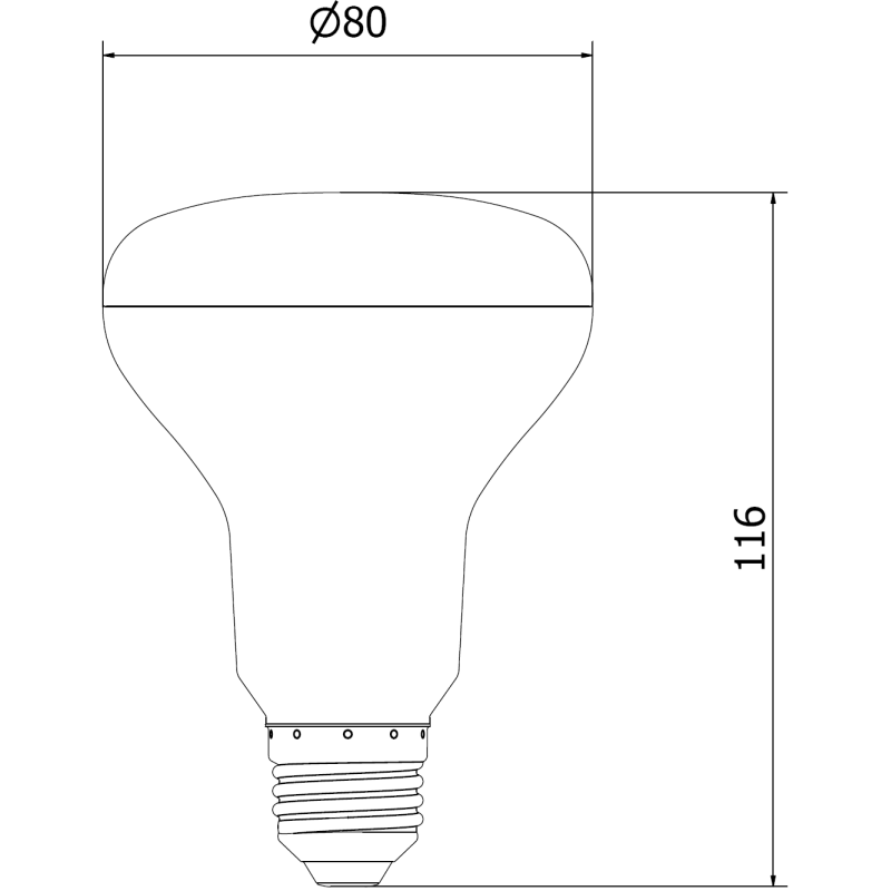 Mexen Nova Bec LED E27, R80, 12W, Rece - 6500K, 1260 lm - L105-E27-1265-01