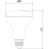 Mexen Nova LED izzó E27, R80, 12W, Hideg - 6500K, 1260 lm - L105-E27-1265-01
