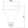 Mexen Nova LED izzó E27, R80, 15W, Meleg - 3000K, 1575 lm - L105-E27-1530-01