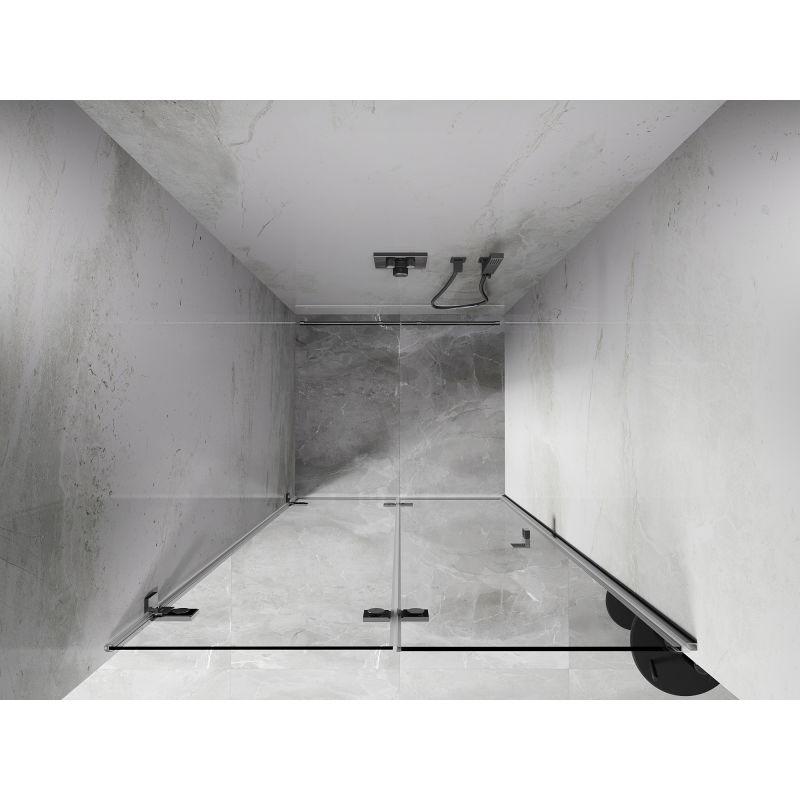 Mexen Lunar-F ușă de duș pliabilă stânga 55 cm, transparentă, cromată - 836-055-000-01-00-L