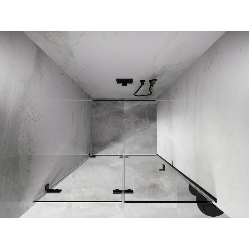 Mexen Lunar-F ușa de duș pliabilă stângă 50 cm, transparent, gri armat periat - 836-050-000-66-00-L