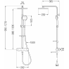 Mexen CQ33 set cadă-duș cu duș de ploaie și baterie termostatică, negru - 779103395-70