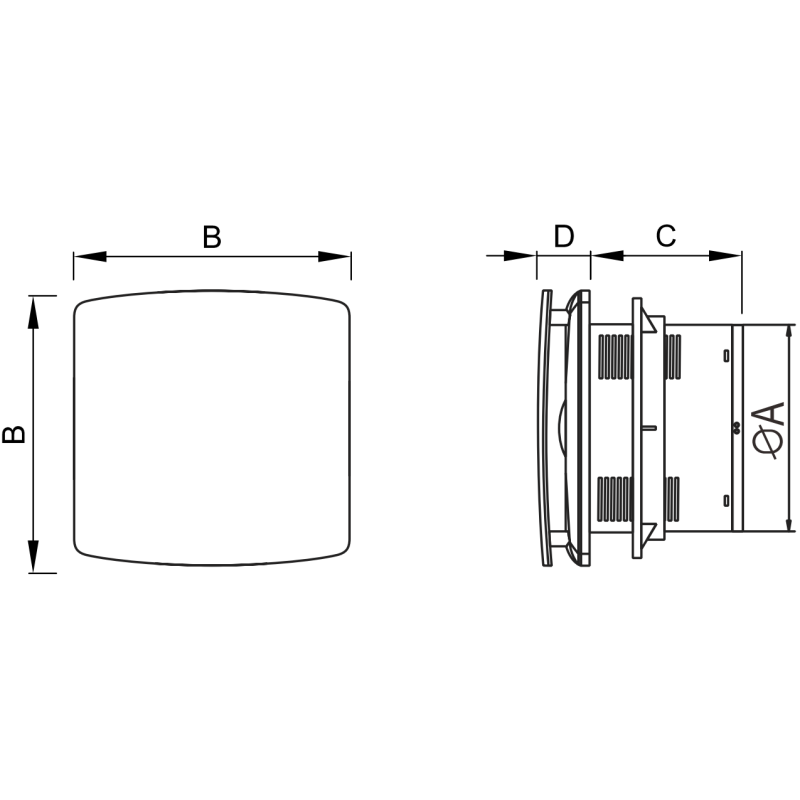 Mexen AXS Ventilator de baie de 120 cu senzor de umiditate, negru - W9601-125H-70