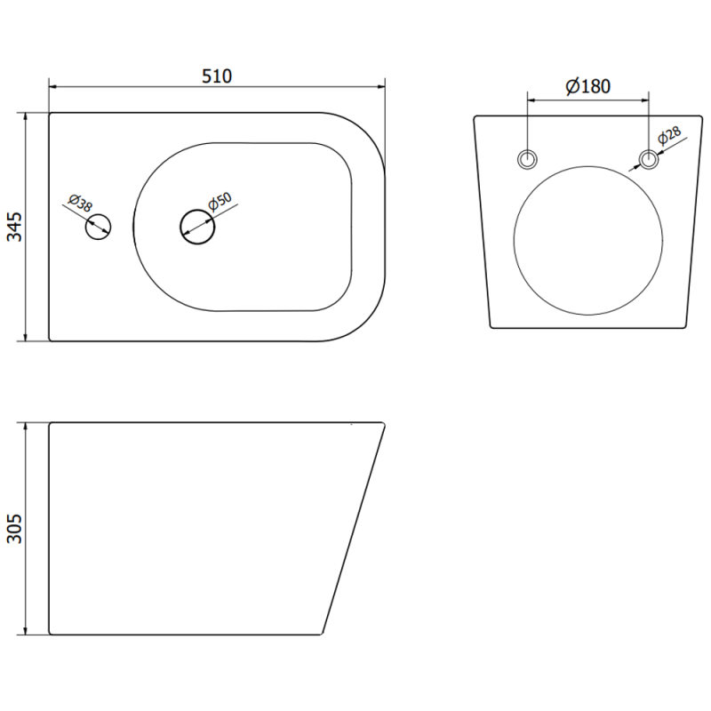 Mexen beépített bidészett Fenix B állvánnyal és Teo bidével, fekete matt - 69935855185