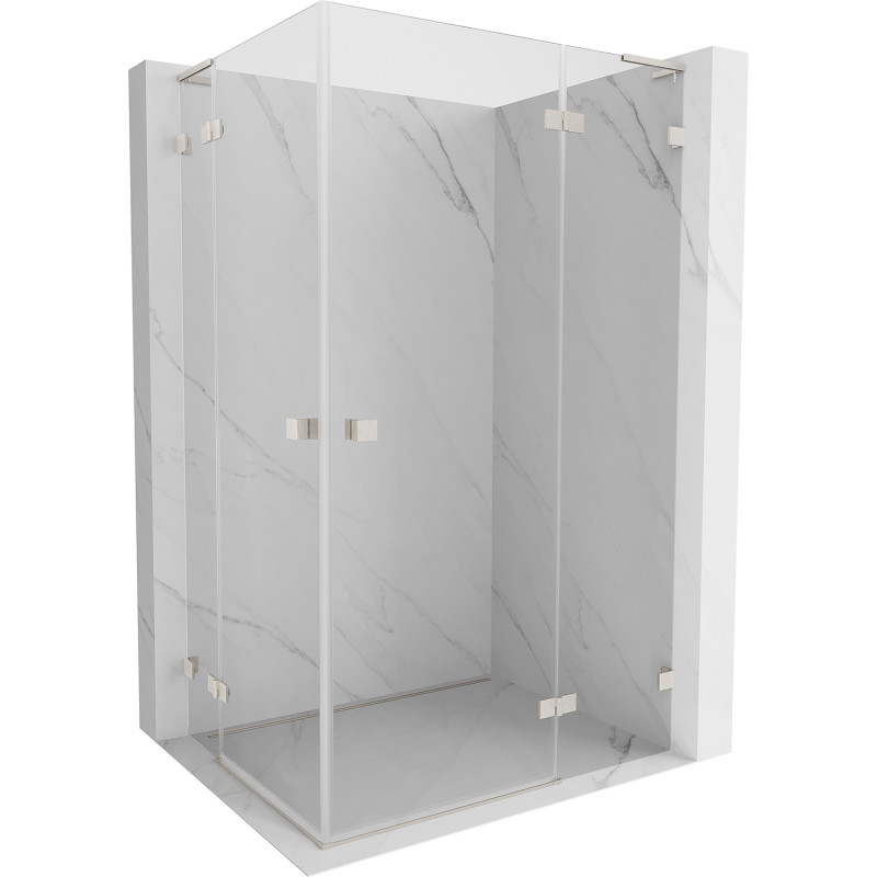 Mexen Lunar L Duo cabină de duș cu deschidere pe dreapta 90 x 70 cm, transparent, nichel periat - 834L-090P-070L-97-00