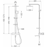 Mexen CQ45 set cadă-duș cu pară de tip ploaie și baterie termostatică, Crom - 779104595-00