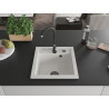 Mexen Vito gránit mosogató 1 rekeszes 520 x 490 mm, fehér, fekete szifonnal - 6503521000-20-B