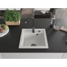 Mexen Vito gránit mosogatótálca 1 rekeszes 520 x 490 mm, fehér, fekete szifon - 6503521000-20-B