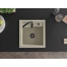 Mexen Vito 1-medencés gránit mosogató 520 x 490 mm, bézs, fekete szifon - 6503521000-69-B