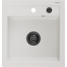 Mexen Vito 1-medencés gránit mosogató 520 x 490 mm, Fehér, szifon Fekete - 6503521000-20-B
