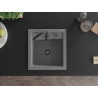 Mexen Vito gránit mosogató 1 rekeszes 520 x 490 mm, szürke, fekete szifonnal - 6503521000-71-B