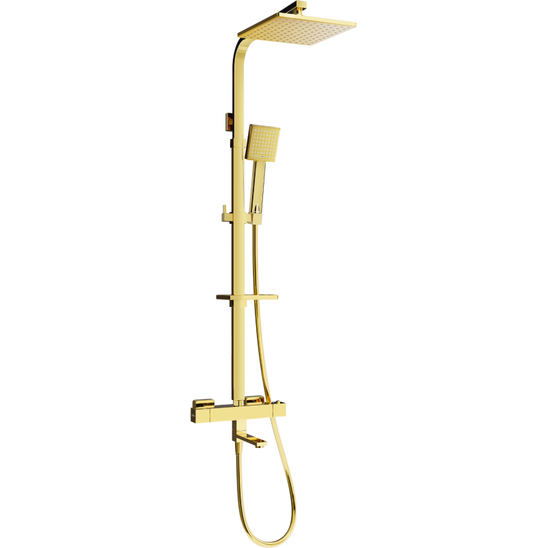 Mexen CQ45 set pentru cadă-duș cu duș de ploaie și baterie termostatică, auriu - 779104595-50