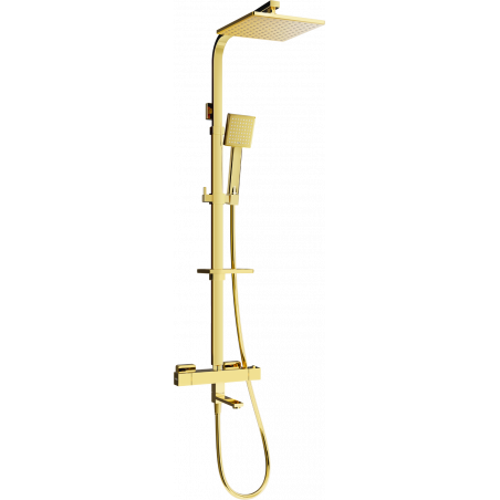 Mexen CQ45 set cadă-duș cu pară de tip ploaie și baterie termostatică, Aurie - 779104595-50