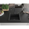 Mexen Vito chiuvetă de granit cu 1 compartiment 520 x 490 mm, negru/argintiu metalizat, sifon negru - 6503521000-73-B