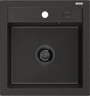 Mexen Vito chiuvetă de bucătărie din granit 1-cameră 520 x 490 mm, negru/auriu metalic, sifon negru - 6503521000-75-B