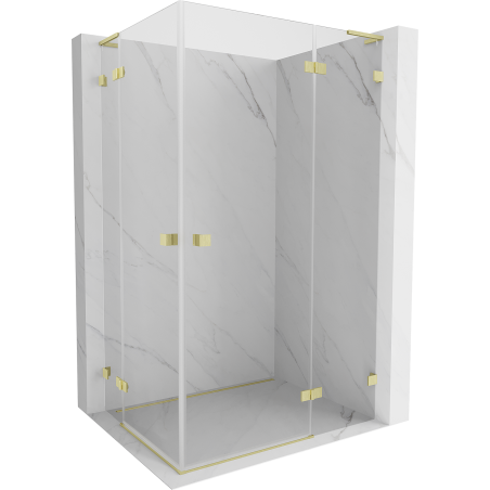 Mexen Lunar L Duo cabină de duș cu deschidere dreaptă 115 x 75 cm, transparentă, auriu periat - 834L-115P-075L-55-00