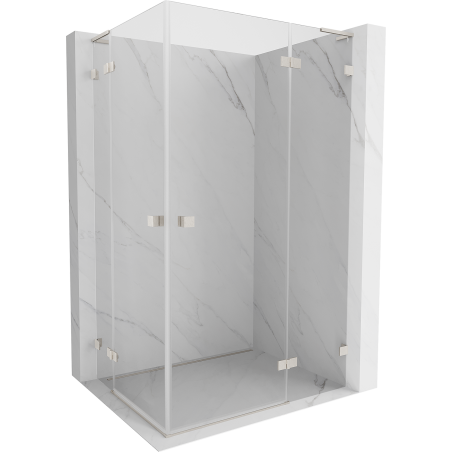 Mexen Lunar L Duo cabină de duș pivotantă dreaptă 115 x 95 cm, transparent, nichel periat - 834L-115P-095L-97-00