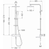 Mexen CQ49 set cadă-duș cu pară de tip ploaie și baterie termostatică, Albă/Aurie - 779104995-25