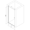 Mexen Pretoria ușa de duș cu balamale 60 cm, transparent, Crom - 852-060-000-01-00