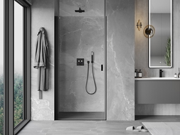 Mexen Mist-B nyíló zuhanyajtó 60 cm, átlátszó, fekete - 8A2-060-000-70-00