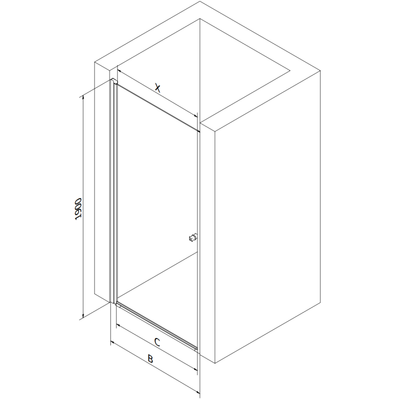 Mexen Pretoria ușă de duș batantă 65 cm, transparent, crom - 852-065-000-01-00
