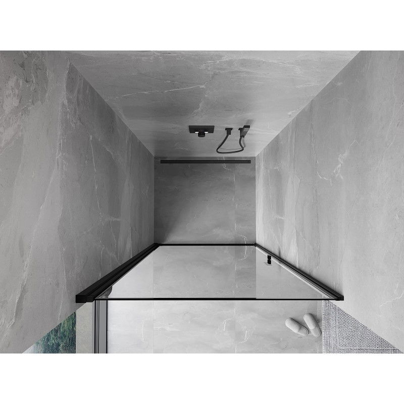 Mexen Mist-B balos zuhanyajtó balra 90 cm, fekete keret, fekete - 8A2-090-000-70-70-L