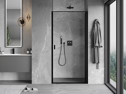 Mexen Mist-B jobbos, nyíló zuhanyajtó 70 cm, fekete keret, fekete - 8A2-070-000-70-70-P