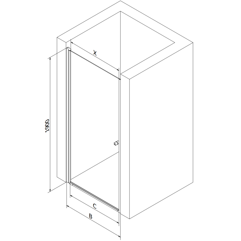 Mexen Pretoria nyíló zuhanyajtó 85 cm, átlátszó, króm - 852-085-000-01-00