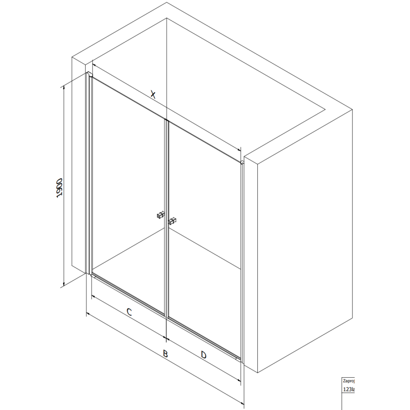 Mexen Pretoria Duo uși de duș batante 180 cm, transparent, crom - 852-180-000-02-00