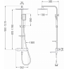 Mexen CQ54 set cadă-duș cu set duş fix și baterie termostatică, alb/crom - 779105495-21