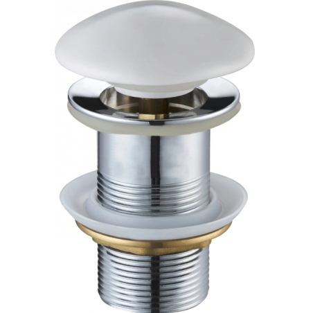 Mexen dop de chiuvetă click-clack rotund, alb ceramic - 79910-25