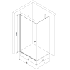 Mexen Pretoria cabină de duș cu balamale 100 x 100 cm, transparent, Crom - 852-100-100-01-00