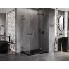 Mexen Lunar L Duo jobbra nyíló zuhanykabin 120 x 80 cm, átlátszó, gun metal - 834L-120P-080L-95-00