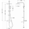 Mexen CQ54 set de baie-duș cu duș de ploaie și baterie termostatică, negru/crom - 779105495-71