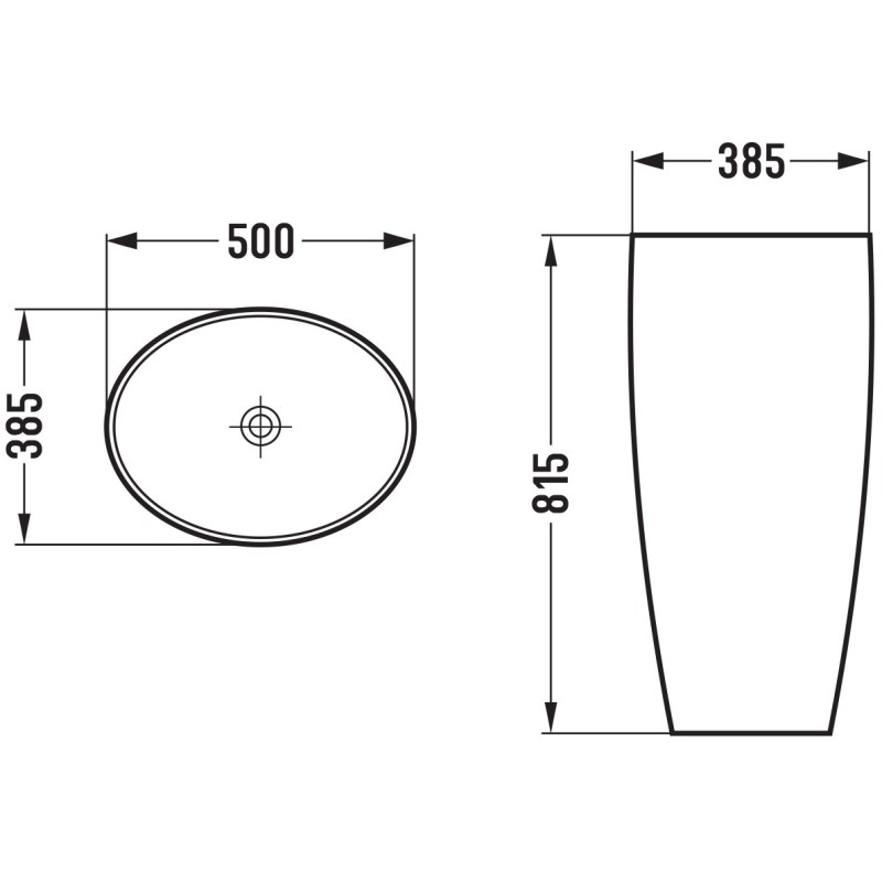 Mexen Nea chiuvetă de sine stătătoare 50 x 38 cm, albă - 26055000