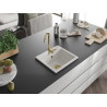Mexen Milo gránit mosogató 1 rekeszes 435 x 410 mm, fehér, arany szifon - 6505441000-20-G