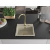 Mexen Milo chiuvetă de bucătărie din granit cu 1 compartiment 435 x 410 mm, bej, sifon auriu - 6505441000-69-G